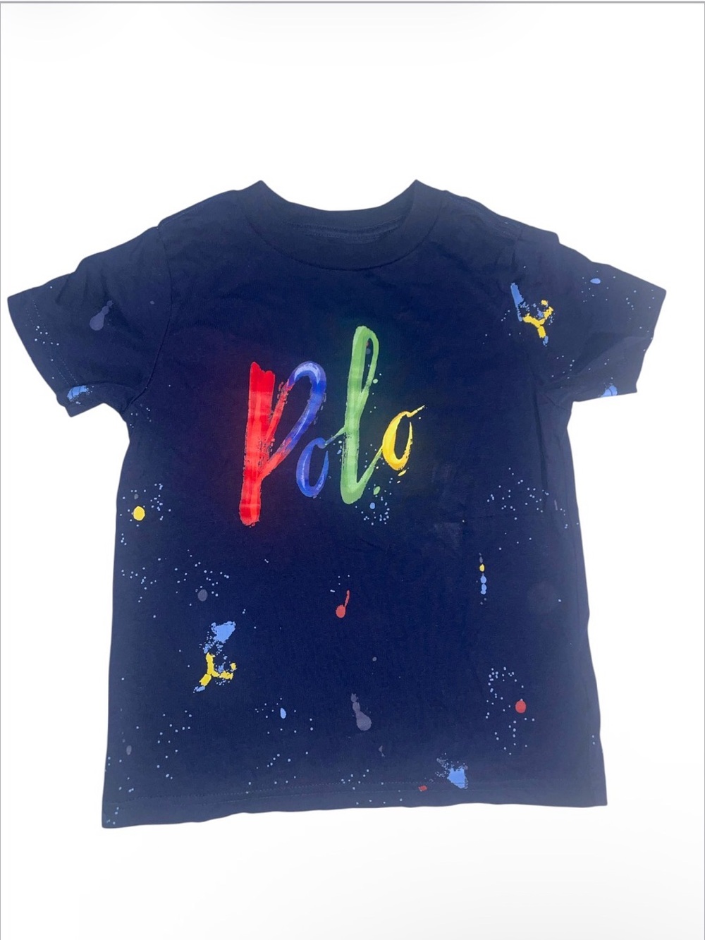 Polo by Ralph Lauren Navy Tee with Rainbow Script kids toddler size 4